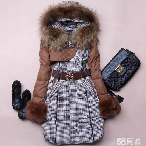 女士加厚款 中长款羽绒服 28元一件 工厂货源批发 现货